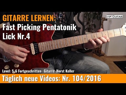 ✪ GITARRE LERNEN: Fast Picking Pentatonik Rock Lick Nr.4