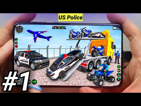 US Police Car and ATV Transporter Drive - Police Trailer Truck Driver 3D - Android GamePlay