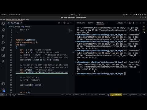 Char Array Int Array Oop C