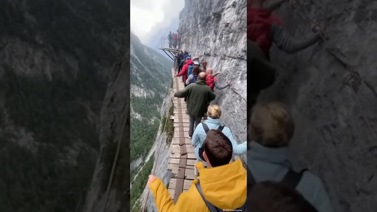 ⚠️ Cliff Bridge SNAPS While Tourists Cross 😱