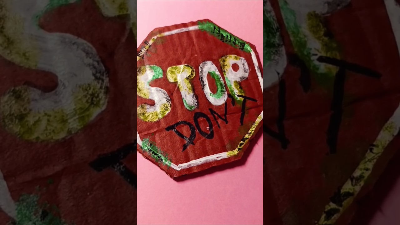 Stop sign 🛑 | DIY | Decor | #art #stopsign #diy