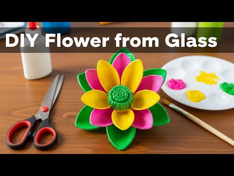 DIY Flower from One Time Use Glasses 🌸 (Easy Craft)