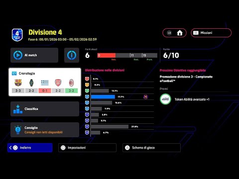 sesta partita del campionato football Si prova ad andare avanti d4