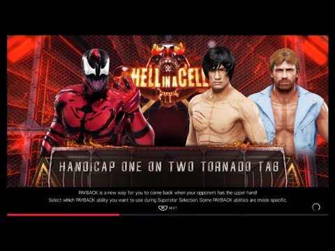 Carnage vs. Bruce Lee & Chuck Norris (WWE 2k19) - CPU vs. CPU - Epic Battle 💯 🐲 - Dragon Fights 🐉