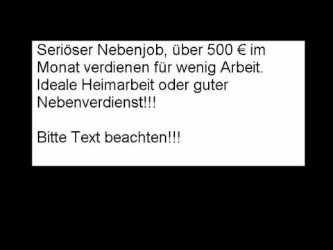 Geld verdienen, mit seriöse Heimarbeit über 500€ im Monat verdienen
