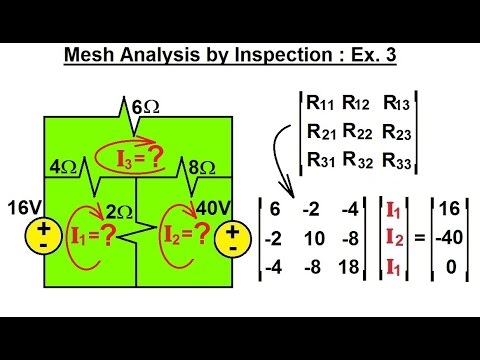 Electrical Engineering: Ch 3: Circuit Analysis (24 of 37) Mesh Current by Inspection: Ex. 3