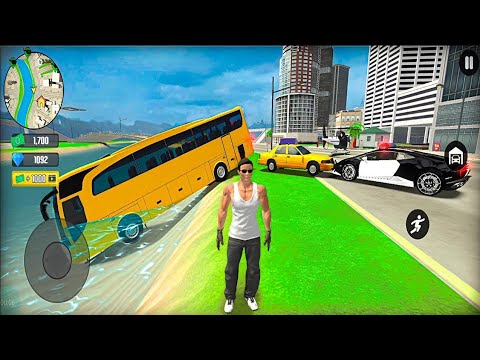 Us Police Driving Coach Bus and Military Helicopter in The Open World - Android Gameplay