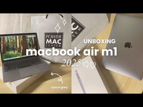 UNBOXING Macbook Air M1 in 2025 (asmr + quick test)