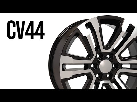 Fit's Chevrolet Silverado Trucks - OE Wheels CV44 Black Machined 22x9