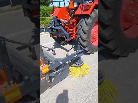 Tractor mounted Road sweeper with water prraying