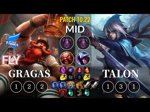 AF Fly Gragas vs Talon Mid - KR Patch 10.22