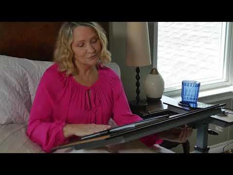 Video Review of the WiseLift WLT400 Swivel Overbed Table with USB Ports and Drink Holder