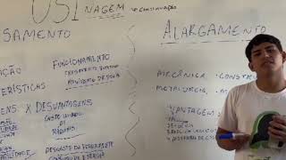 Processos de usinagem: mandrilagem, fresamento, alargamento e brochamento.