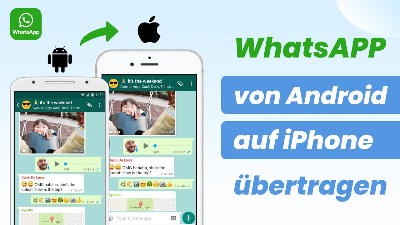 YouTube Video: WhatsApp-Chats von Android auf iPhone Ã¼bertragen