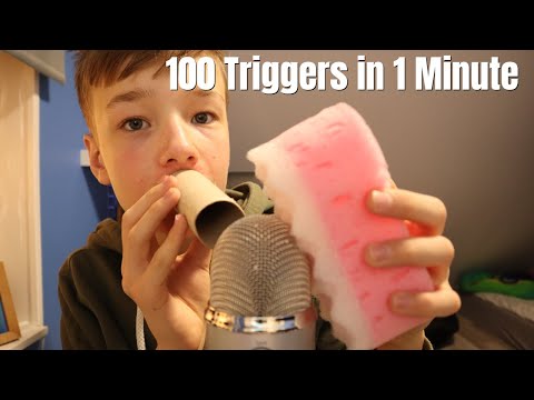 ASMR 100 Triggers In 1 Minute