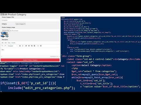 60. Create Edit Product Category Page Using PHP & MySQL