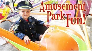 Little Police Officer Goes to the Amusement Park! | Crazy8Family