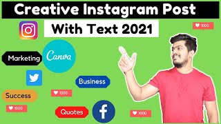 How to create Instagram posts (Free) with text for Instagram marketing in 2021 | Instagram Template