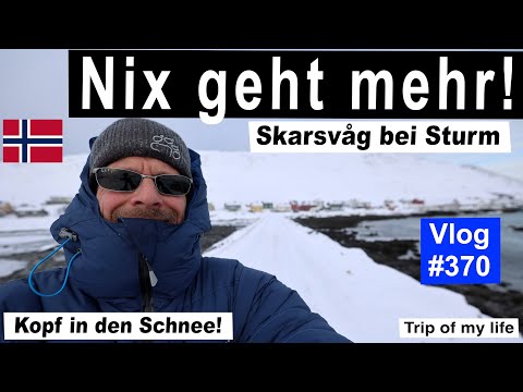 #370 Roadtrip Norwegen, Skarsvag - GEFANGEN! Straße gesperrt | Sturm aussitzen, Wintersturm