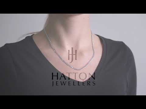 9ct White Gold italian Made Bevelled Curb Chain - 3.7mm - 16" - 28"