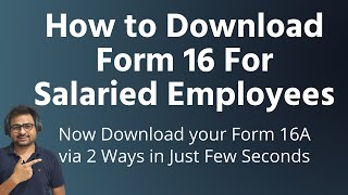 How to Download Form 16 Online for Salaried Employees From ITR Site | Form 16a and 16b by Taxpayers