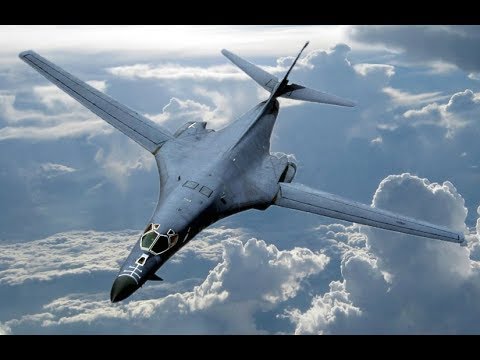 2 USA B1 Nuclear Bombers fly over South China Sea Raw Footage Video