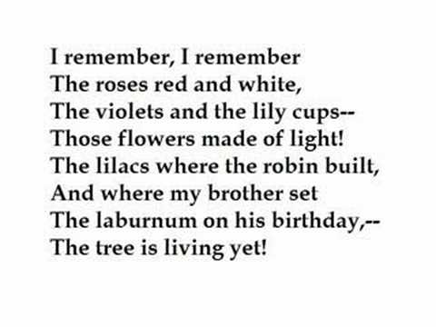 "I Remember, I Remember" by Thomas Hood (read by Tom O'Bedlam)
