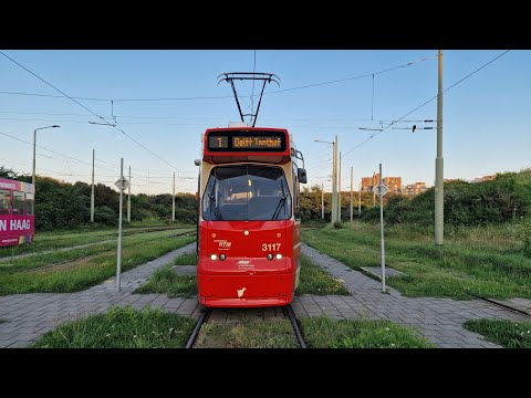 HTM tramlijn 1 Scheveningen Noorderstrand - Delft Tanthof | omleiding Laakkade | BN GTL8 3117 | 2024