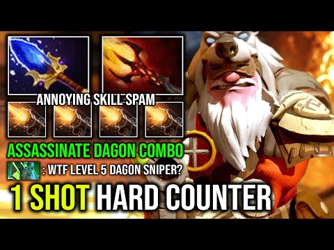 WTF 1 Shot Assassinate Max Dagon Combo Instant Delete Hard Counter Annoying Skill Spam Sniper Dota 2