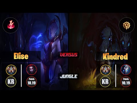 Challenger ELISE [Electrocute] (Jungle) VS  KINDRED - Challenger KR Patch 10.19