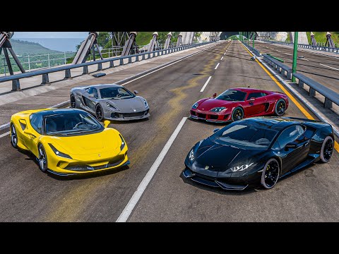 Ferrari F8 Tributo vs Lamborghini Huracan (813 hp) vs Noble M600 vs ATS GT | Forza Horizon 5