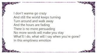 Erasure - What Will I Say When You’re Gone Lyrics