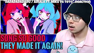 JUST AS GOOD AS THE ORIGINAL! "Dadadadadaru (ft. Miku vs Teto)" by @amaamala_ / REACTION