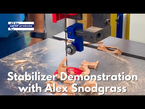 Alex Snodgrass scroll saw cutting reindeer on a bandsaw with the JET3 Stabilizer™.