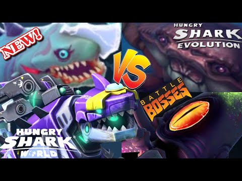 NEW ALL BOSSES IN HUNGRY SHARK! - Hungry Shark World 10th