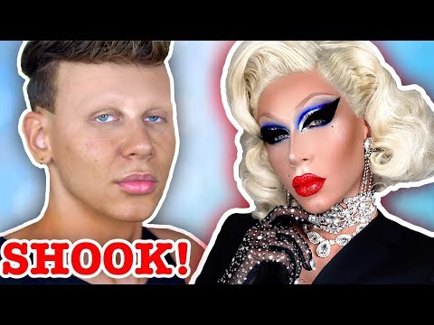 KRASS! Mein ERSTES MAL in DRAG QUEEN Makeup! | Transformation mit Chloe Waldorf + Marvyn Macnificent