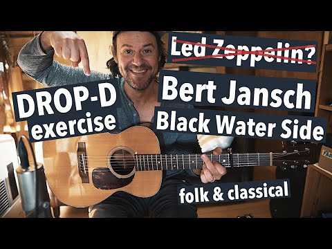 Masterful Folk & Classical Fingerpicking Tune, Bert Jansch - Blackwater Side,  Drop-D Guitar Lesson