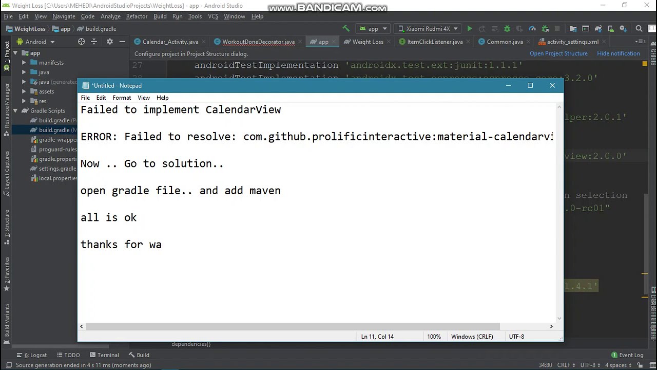 Failed to resolve: com.github.prolificinteractive:material-calendarview