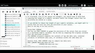 SAS Advanced Certification Prep Course:control data storage/Reduce Numeric Var length