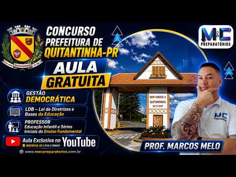 Gestão Democrática para Concursos | Prefeitura de Quitandinha-PR | Aula Gratuita de LDB