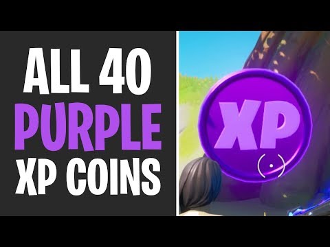 All 40 Purple XP Coins Locations WEEK 1-10 - Fortnite