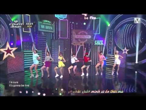 [Vietsub + Kara] 140619 AOA - Short Hair @ M! Countdown Comeback Stage