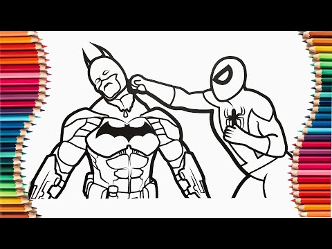 Spiderman vs Batman Coloring Page | AVENGERS Coloring