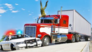 Hard Truck 6 - Drunk Trucker Chase | GTA 5 Action film