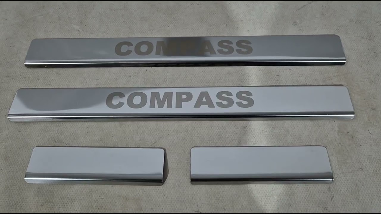 Jeep Compass 2016- Carmos Door Sill Protectors (4pcs, Stainless Steel) Video 1