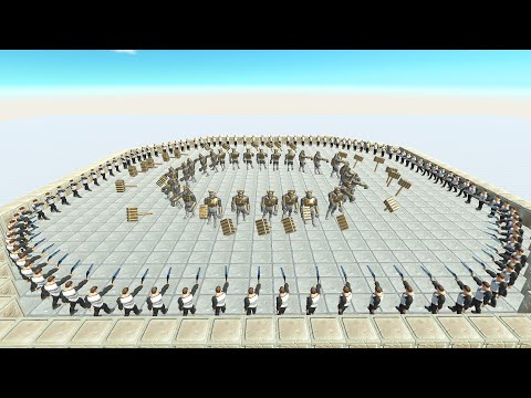 A CIRCLE OF 100x SLOW MO VS  ARMY UNITS | ANIMAL REVOLT BATTLE SIMULATOR