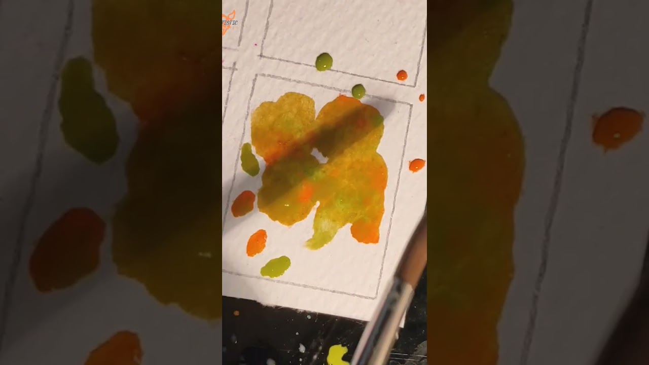 Watercolor: drops of paint to create a watercolor painting