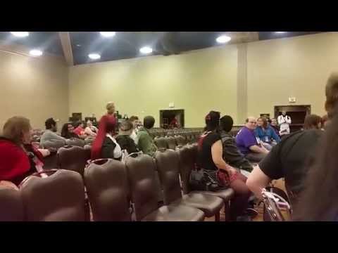 Janet Varney "Korra" Shaking Everyone's Hand at Opening Ceremony - Daisho Con 2015