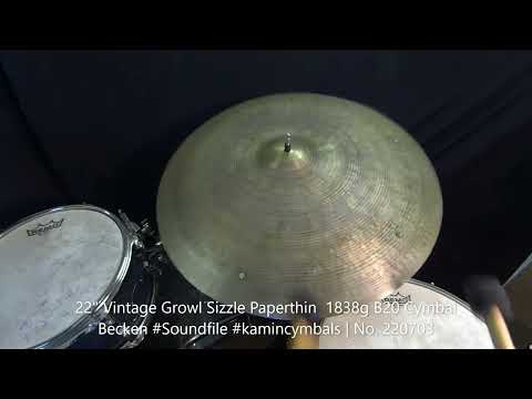 22" Vintage Growl Sizzle Paperthin  1838g B20 Cymbal Becken #Soundfile #kamincymbals | No. 220703