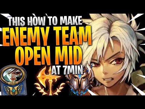 THIS HOW I MADE THE ENEMY TEAM OPEN MID AT 7MIN - RIVEN PENTAKILL - LEAGUE OF LEGENDS